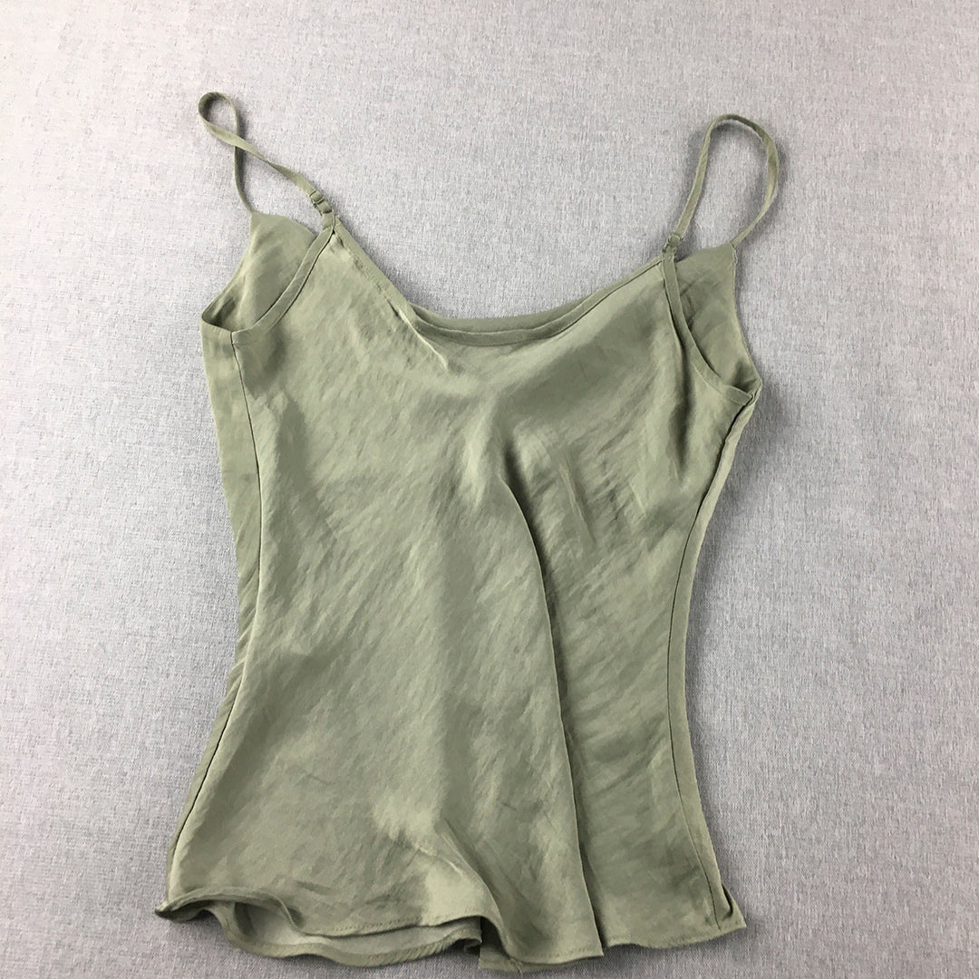 Forever New Womens Camisole Blouse Size 4 Green Sleeveless Top