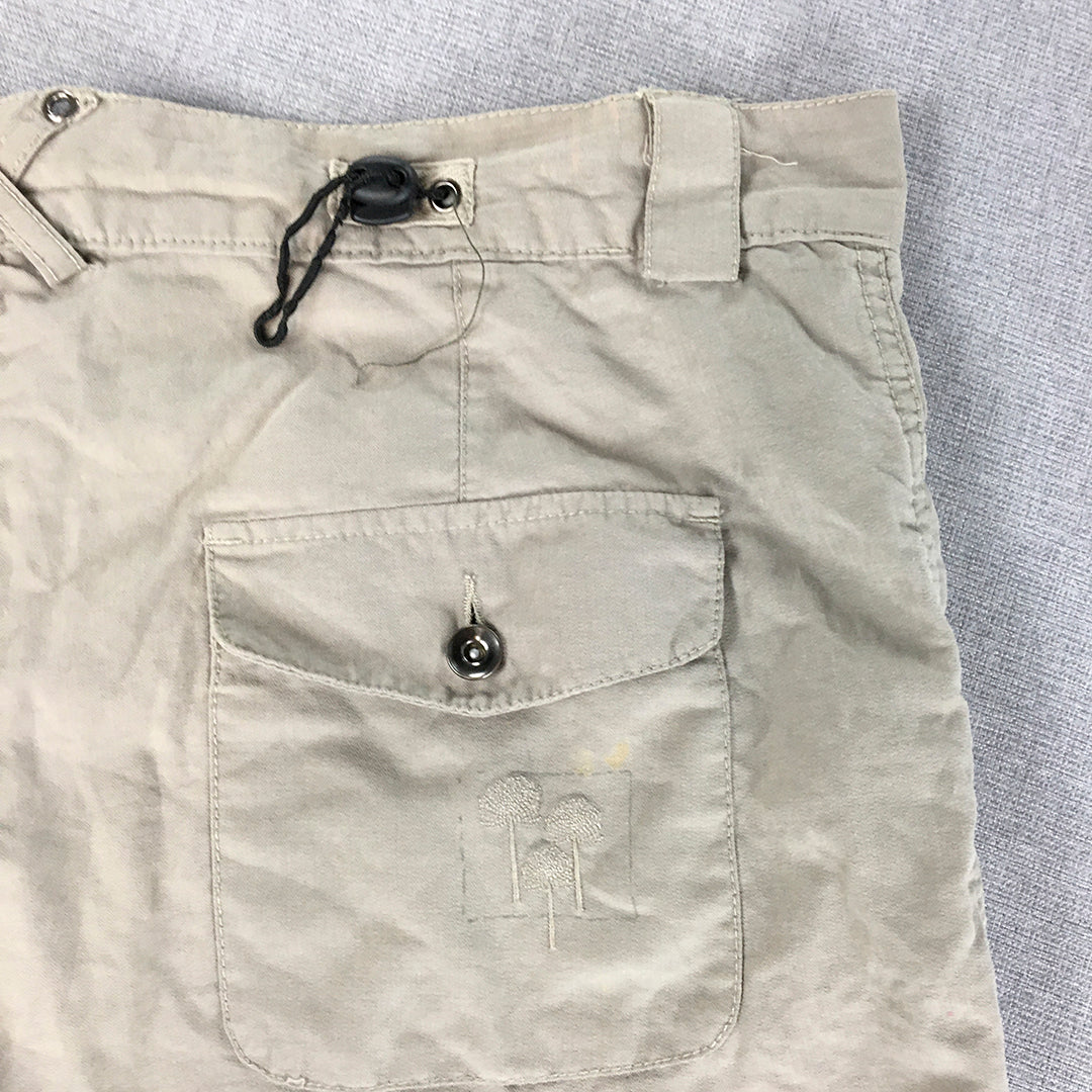 Gondwana Womens  Cargo Shorts Size 16 Brown Pockets Outdoor Hiking