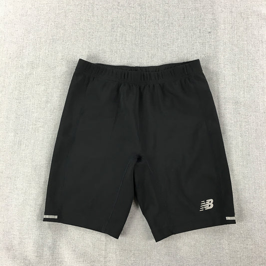 New Balance Womens Shorts Size M Black Logo Gym Running Stretch