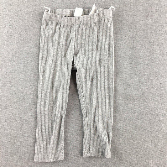 H&M Kids Girls Leggings Size 2 Baby Toddler Grey Stretch Pants