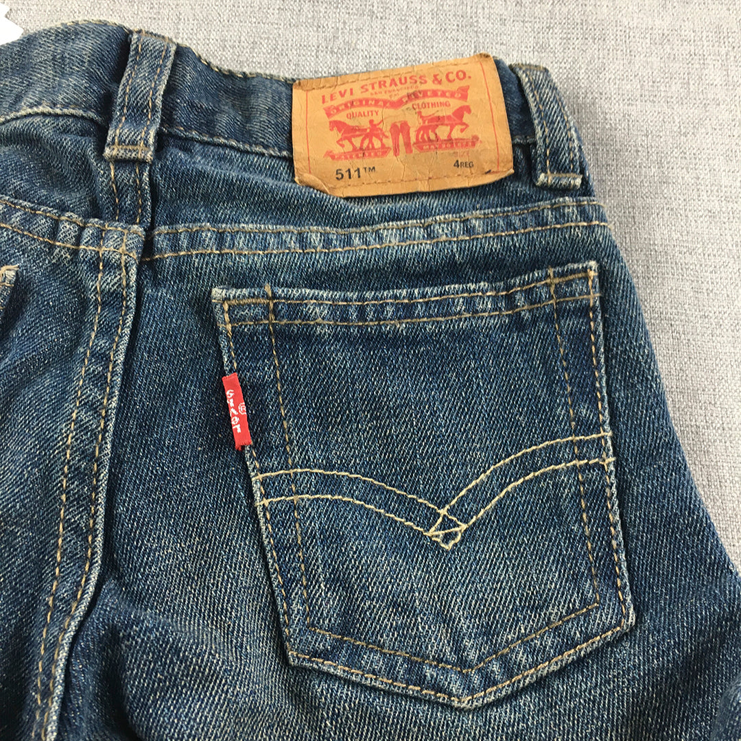 Levi's Kids Boys Jeans Size 3 - 4 Years Blue 511 Skinny Pockets Denim