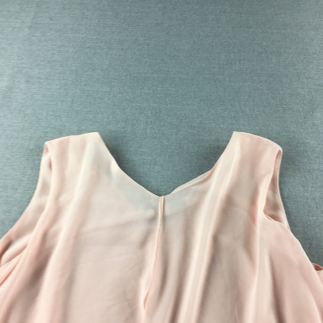 Anthea Crawford Womens Blouse Size 16 Pink Sleeveless Top