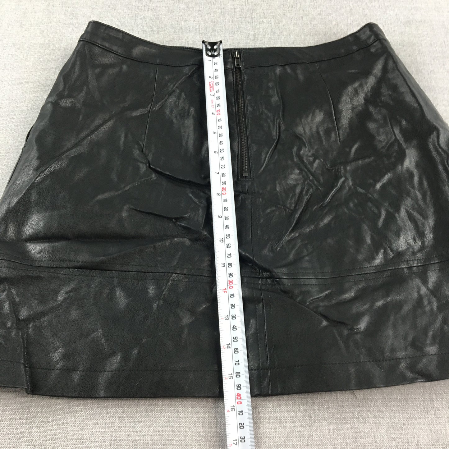 Ebby And I Womens Faux Leather Mini Skirt Size 10 Black