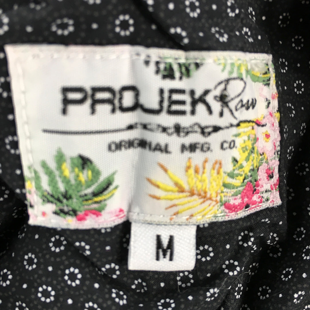 Projek Raw Mens Shirt Size M Black Striped Pockets Button-Up