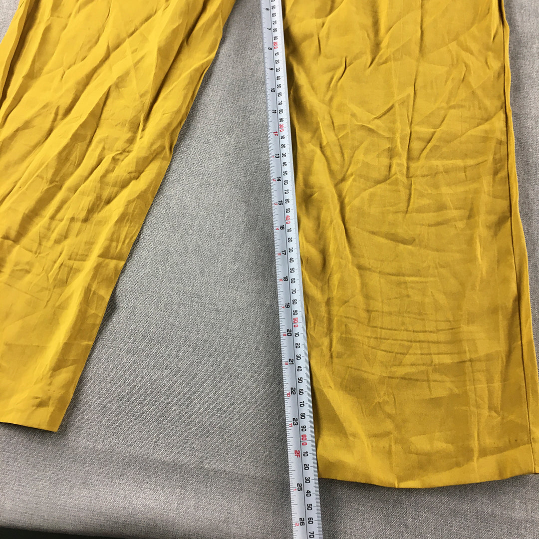 Forcast Womens Pants Size 14 Yellow Pleated