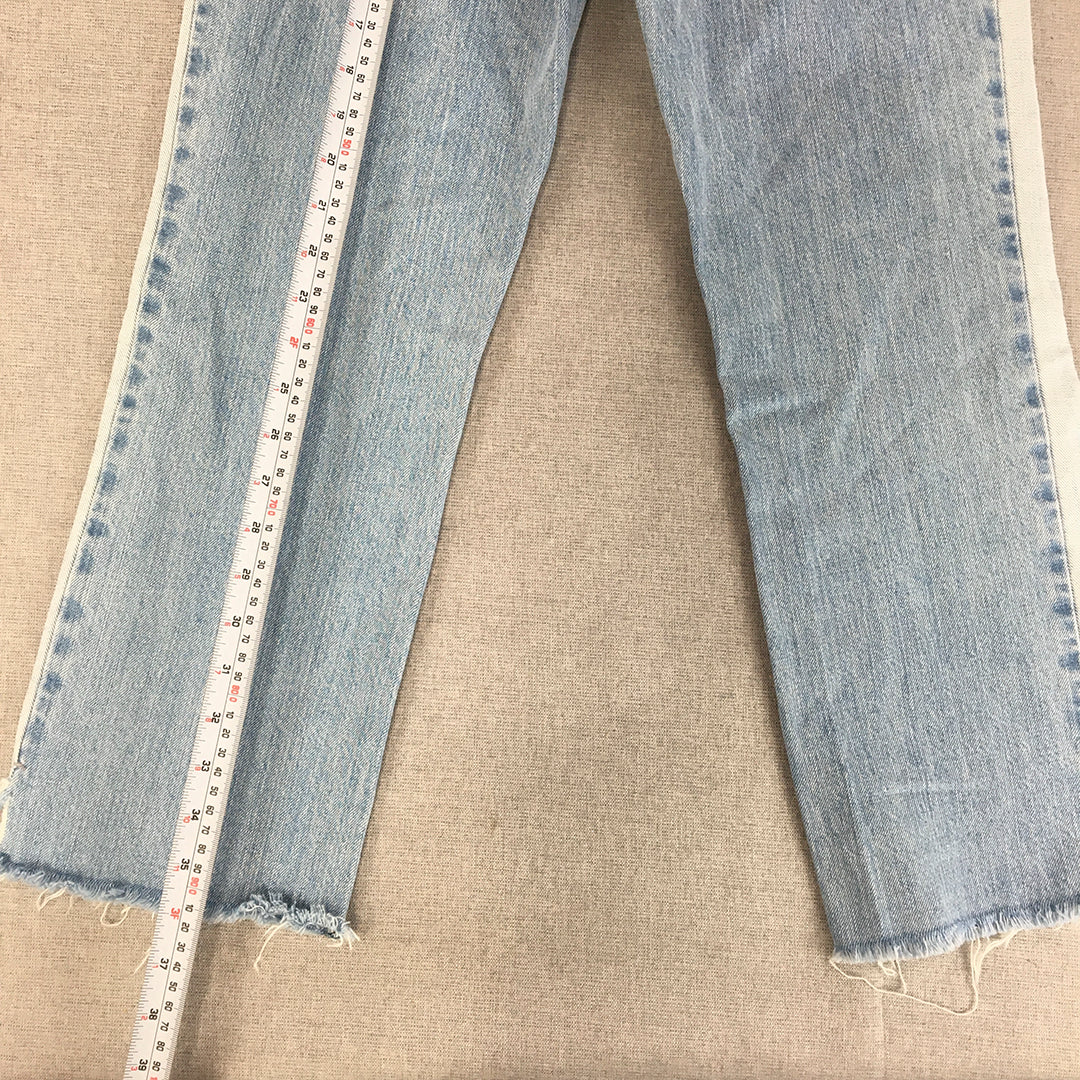 Nobody Denim Womens Jeans Size 24 Blue Straight Leg Light Wash Raw Hem