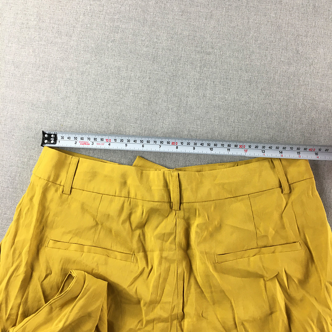 Forcast Womens Pants Size 14 Yellow Pleated