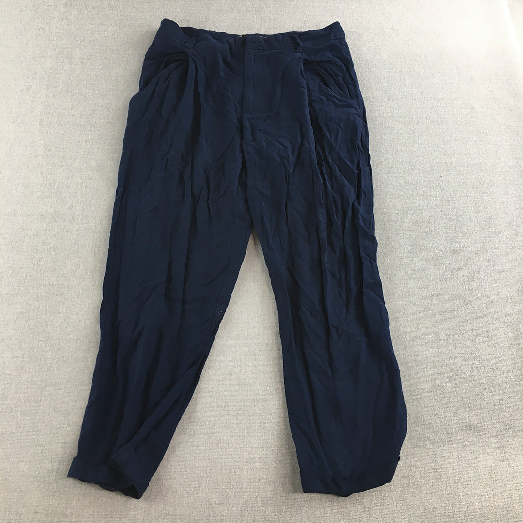 Zara Trafaluc Womens Dress Pants Size M Blue Pockets