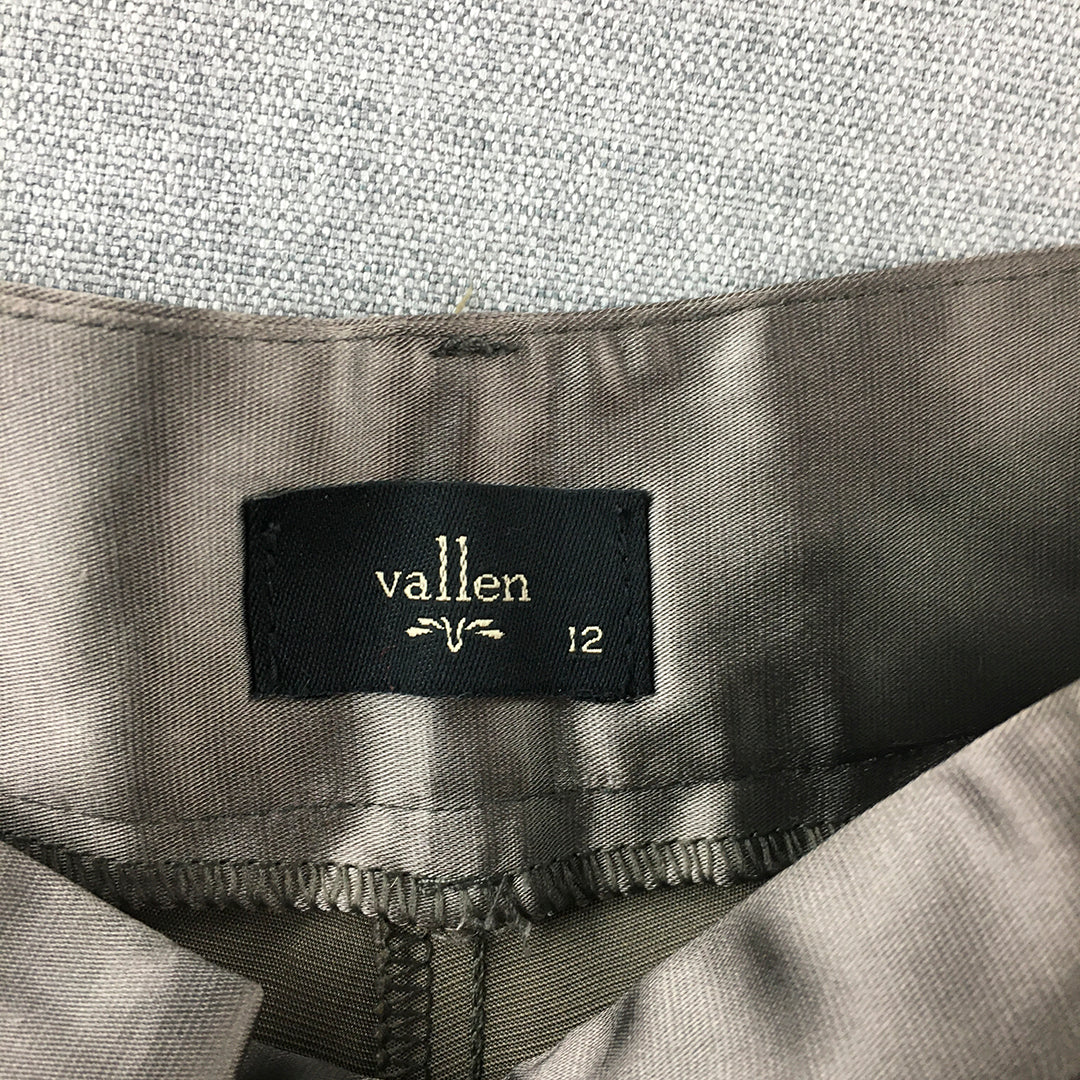 Vallen Womens Pants Size 12 Bronze / Grey Wide Leg Pockets