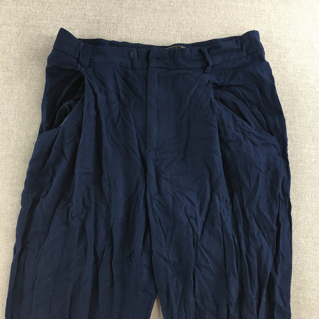 Zara Trafaluc Womens Dress Pants Size M Blue Pockets