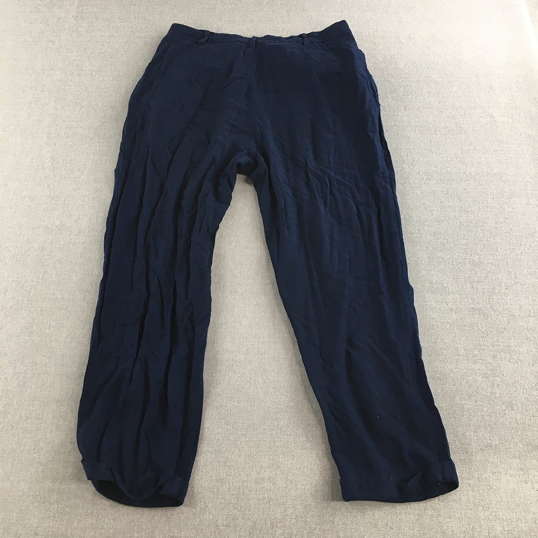 Zara Trafaluc Womens Dress Pants Size M Blue Pockets