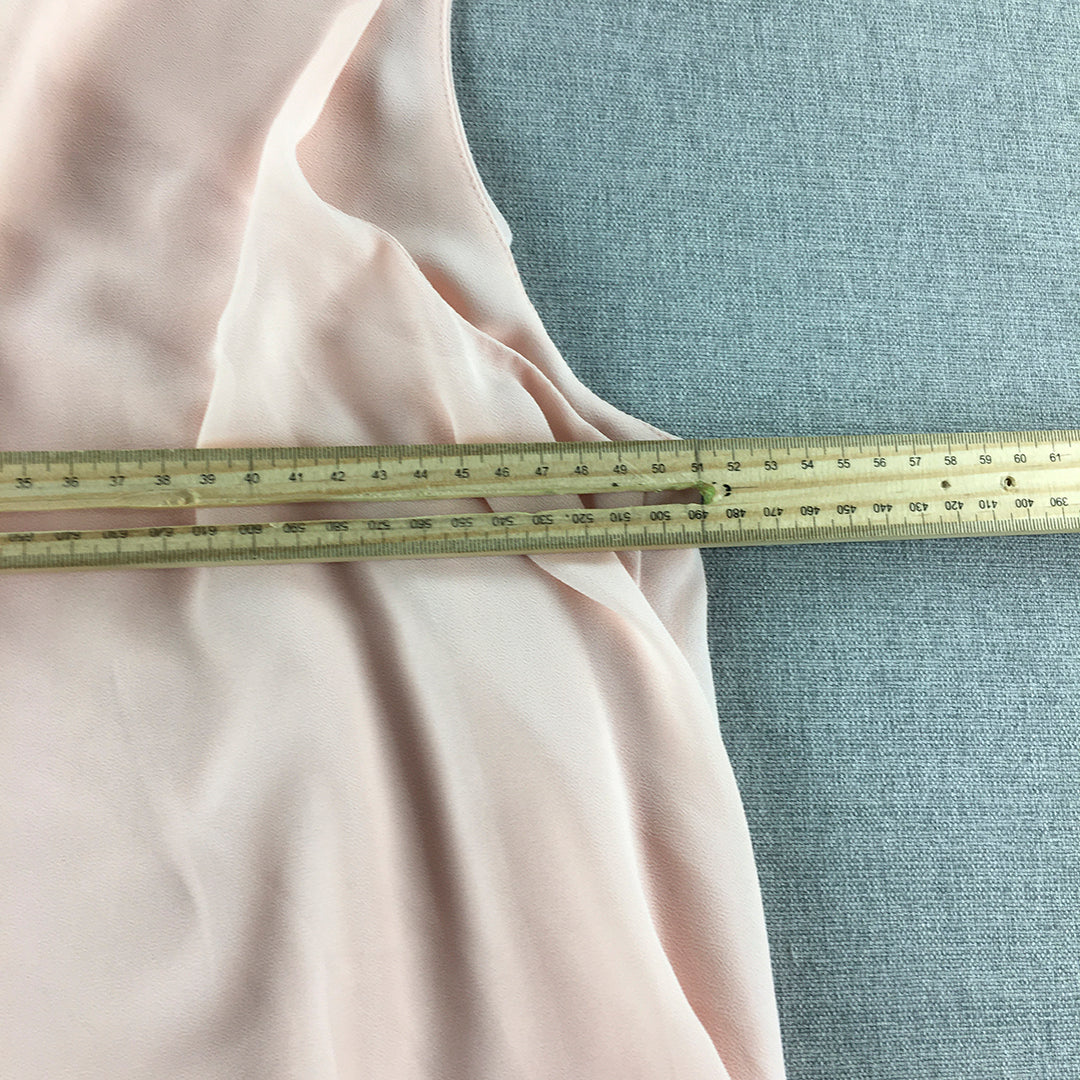 Anthea Crawford Womens Blouse Size 16 Pink Sleeveless Top