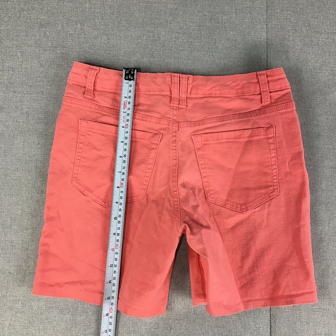 Style & Co Womens Capri Shorts Size 4 Coral Pink Pockets Stretch