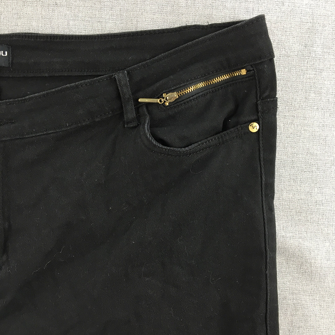 Lilly And Lou Womens Jeans Size 26 (W40) Black Dark Wash Straight Leg Denim