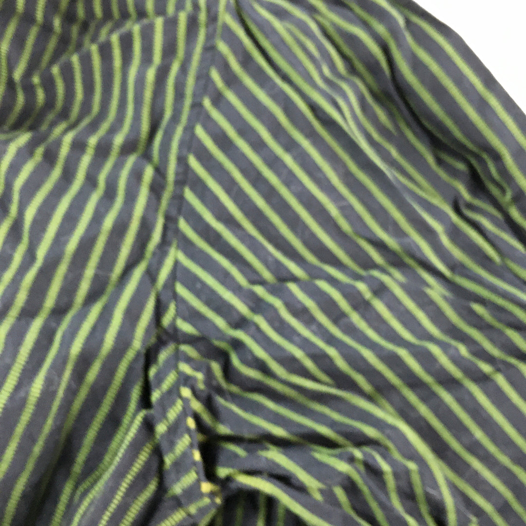 Apt. 9 Mens Shirt Size XL Black Green Striped Long Sleeve Button-Up