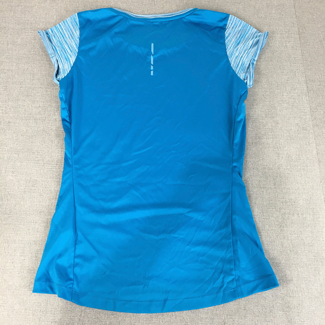 Asics Womens T-Shirt Size S Blue Logo Short Sleeve Crew Neck Top