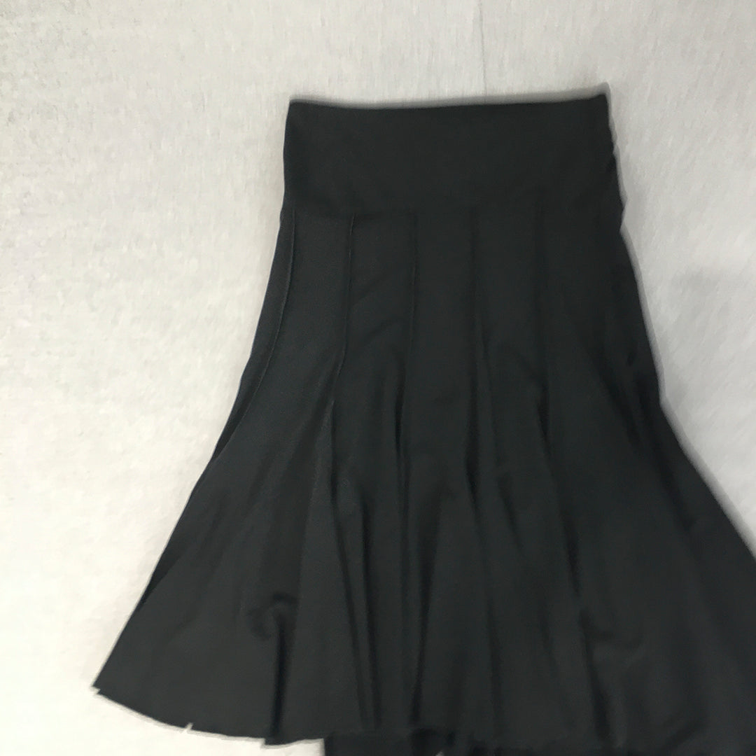 Pineapple Womens Skirt Size L Black Pleated A-Line