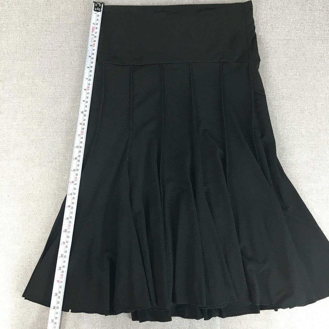 Pineapple Womens Skirt Size L Black Pleated A-Line