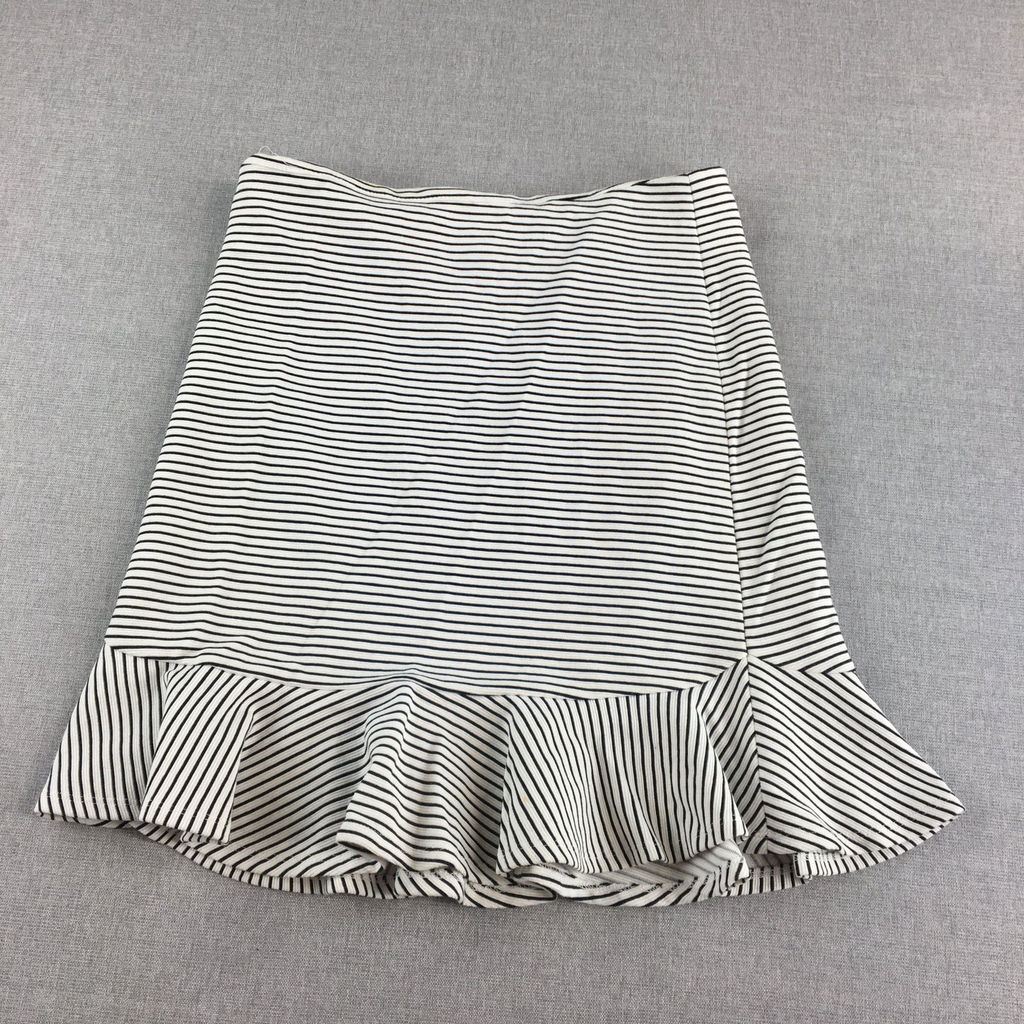 Seed Heritage Womens Mini Skirt Size S White Striped Stretch Fabric