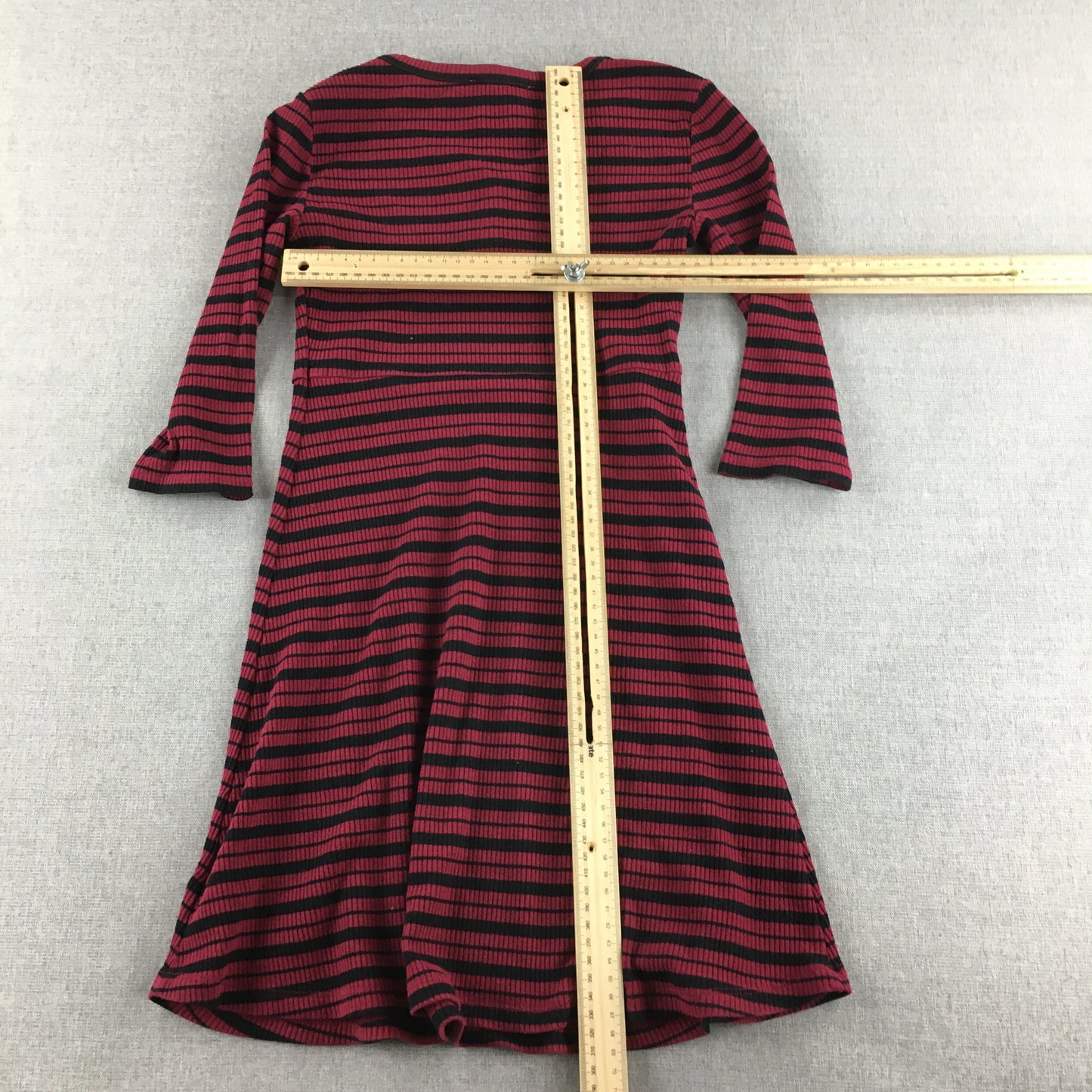 Old Navy Kids Girls Dress Youth Size M (8) Red Striped Long Sleeve