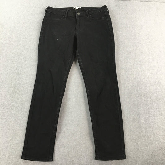 H&M Womens Jeans Size 8 Black Dark Wash Denim Skinny