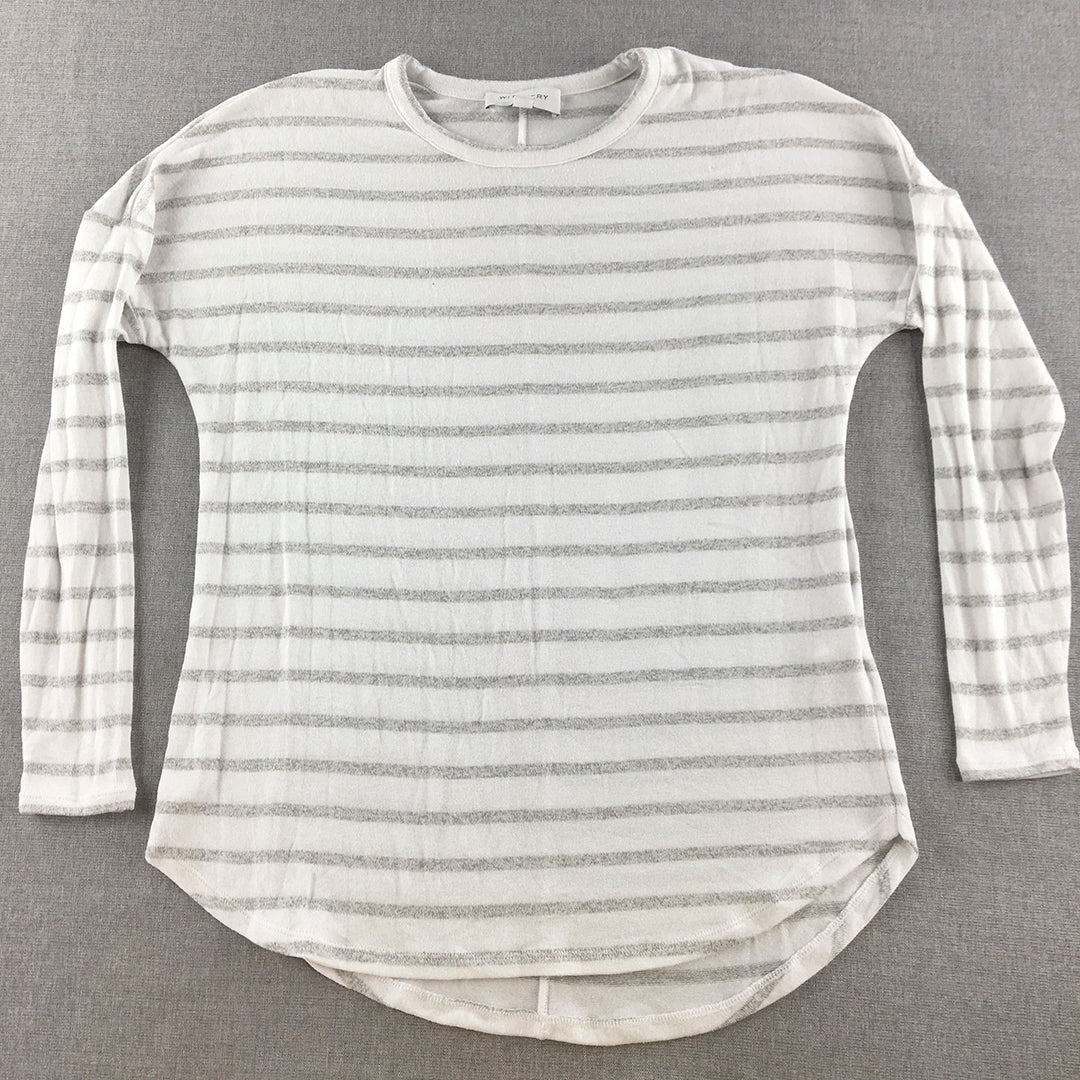 Witchery Womens Knit Sweater Size XS White Striped Pullover Jumper