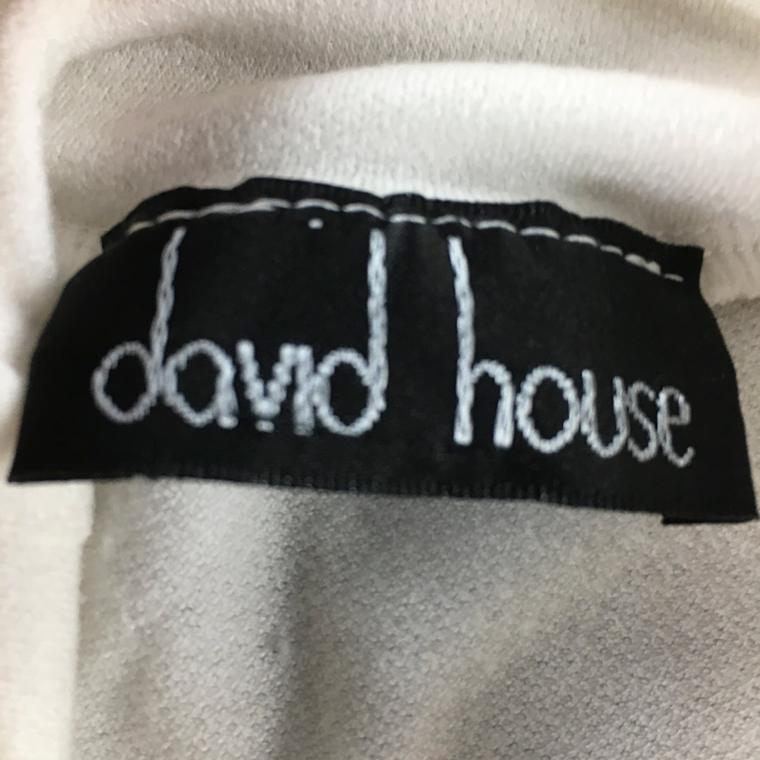 Vintage David House Womens Knit Top Size S White Mock Neck Pullover Shirt