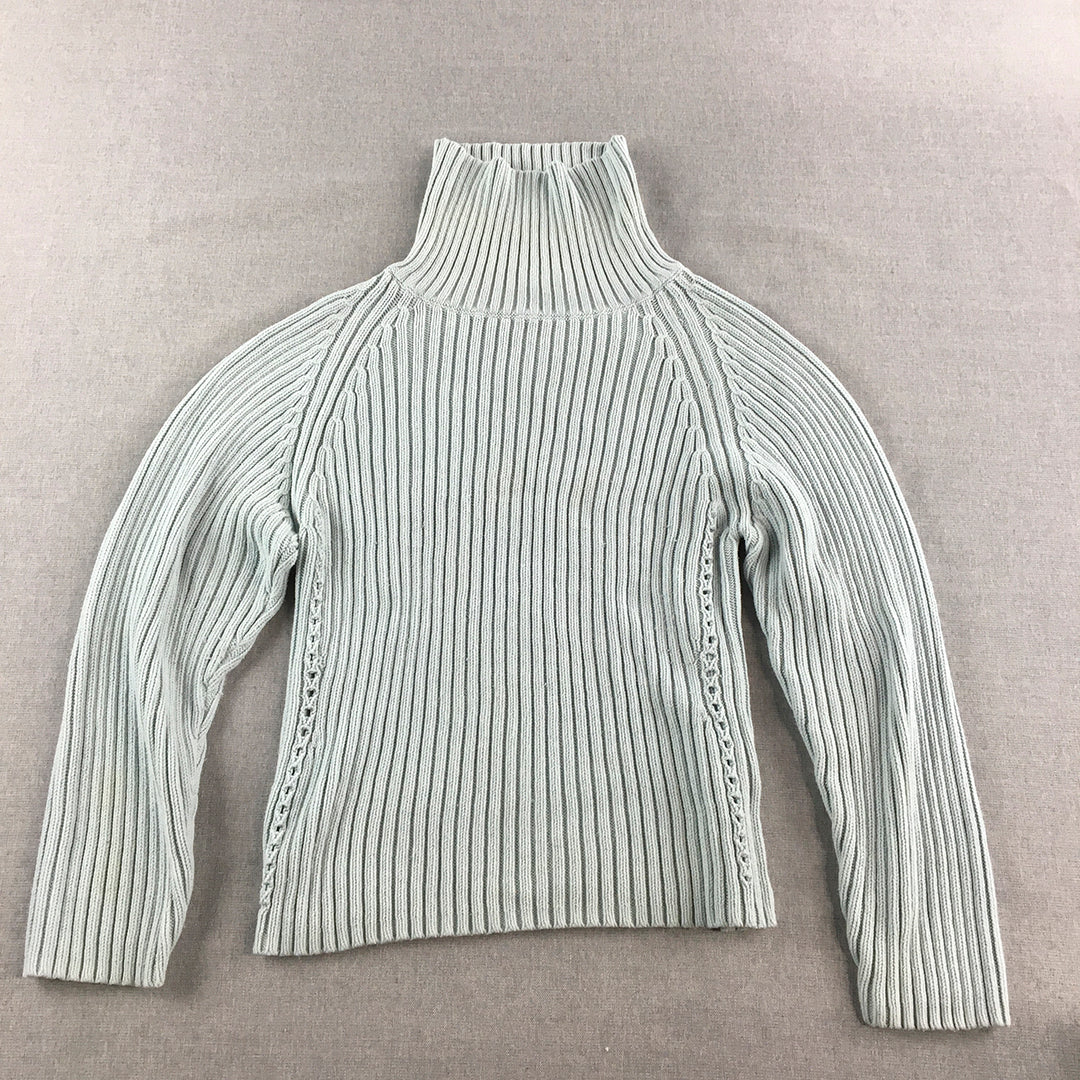 Blazer Womens Turtleneck Sweater Size XL Blue Cable Knit Pullover Jumper