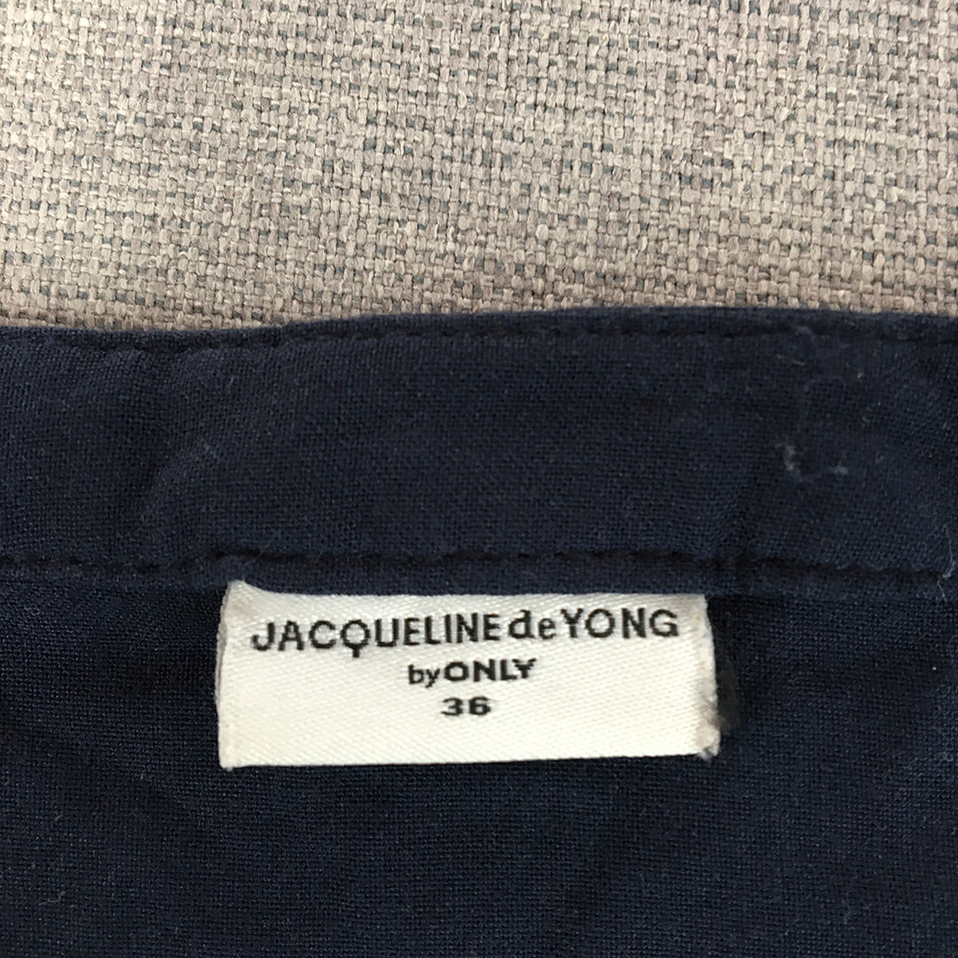 Jacqueline de Yong By Only Womens Top Size 36 (Small) Navy Blue Button-Up Shirt