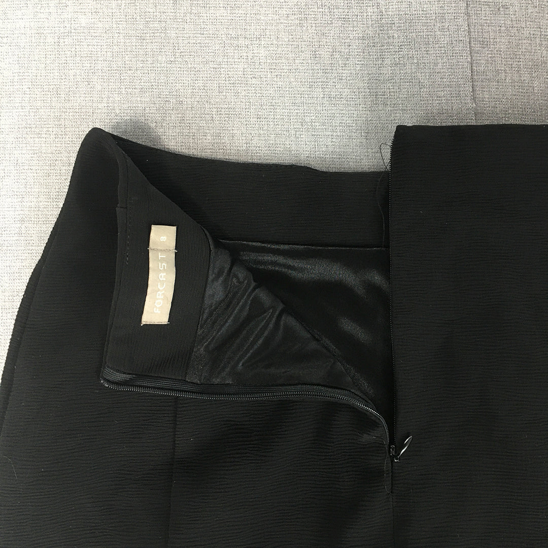 Forcast Womens Pencil Skirt Size 8 Black Midi Slit