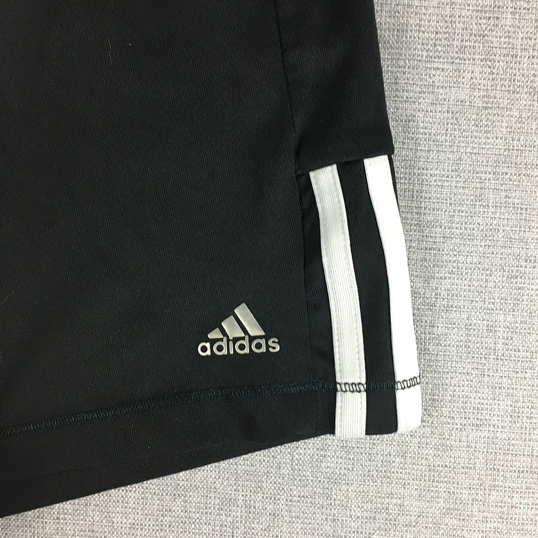 Adidas Kids Girls Shorts Size 13 - 14 Years Black Logo Climalite Stretch