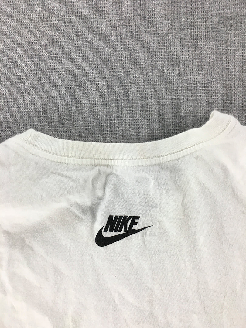 Nike Mens T-Shirt Size L White Just Do It Logo Athletic Fit Short Sleeve Tee