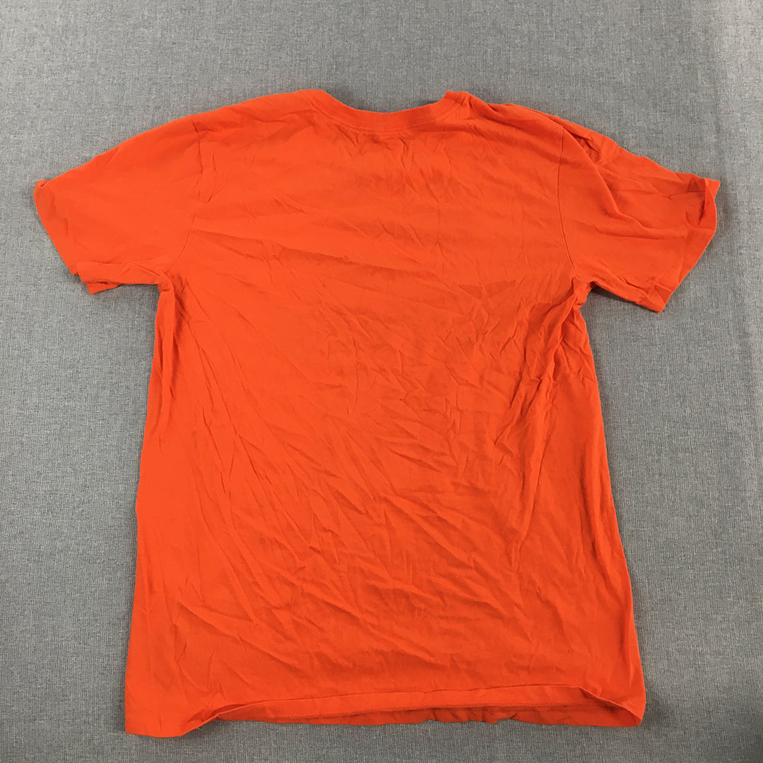 Nike Mens T-Shirt Size M Orange Big Logo Swoosh Just Do It Athletic Fit