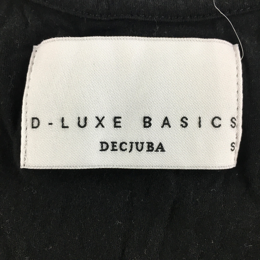 Decjuba D-Luxe Womens Tank Top Size S Black Sleeveless Logo Shirt