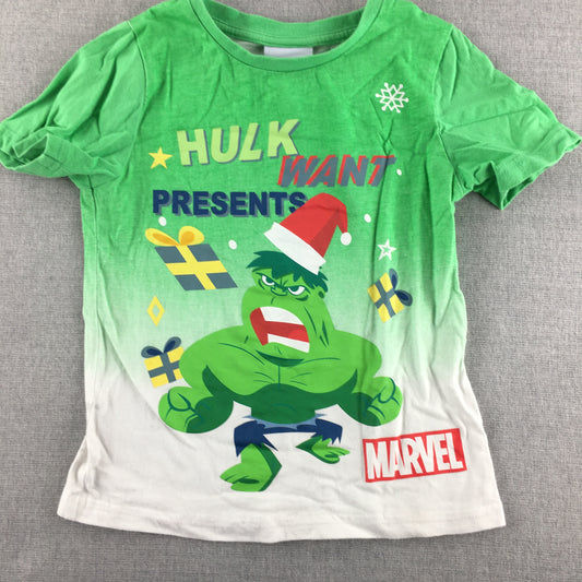 Marvel The Hulk Kids Boys T-Shirt Size 5 Green Christmas