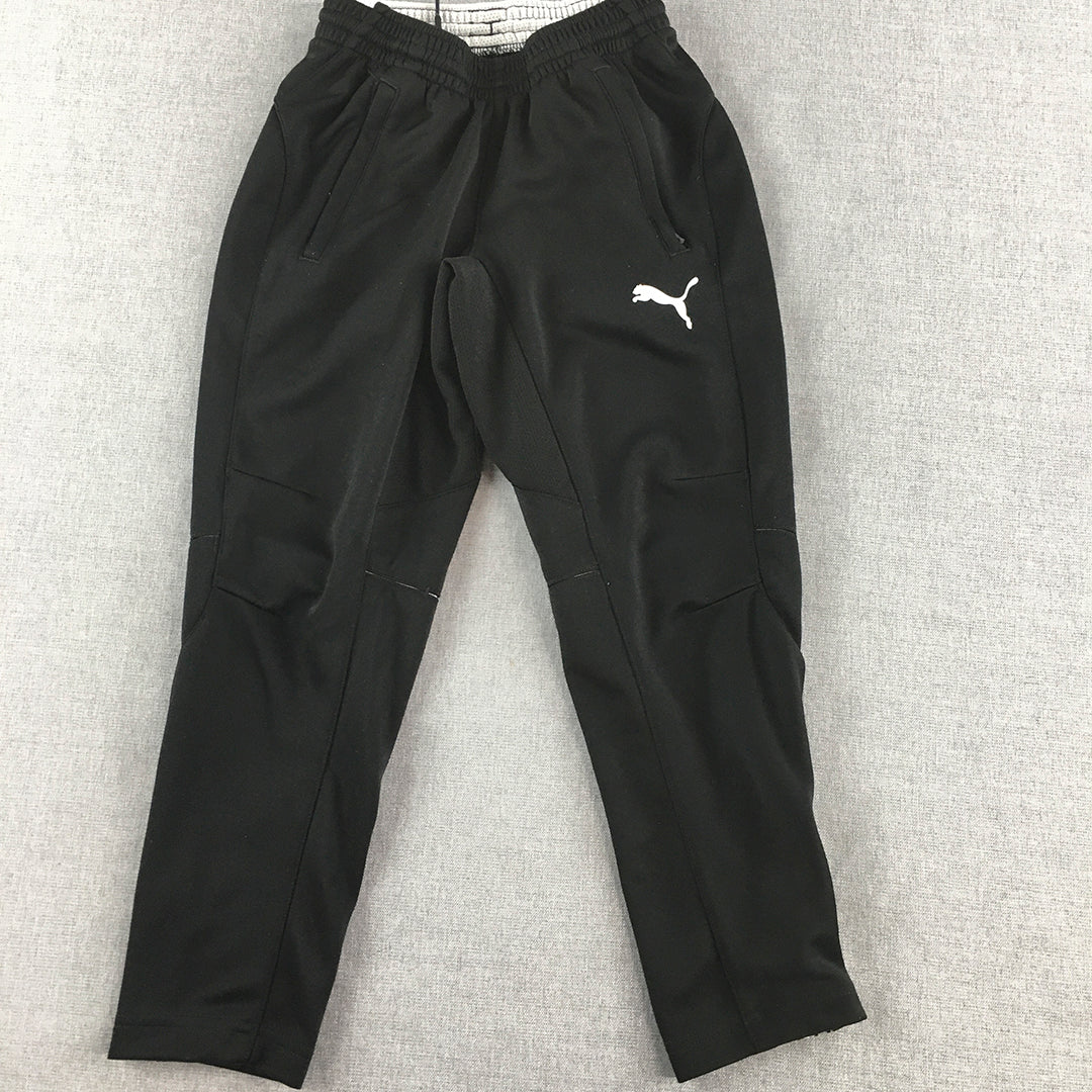 Puma Kids Girls Tracksuit Pants Youth Size S (8 Years) Black Logo Jogger