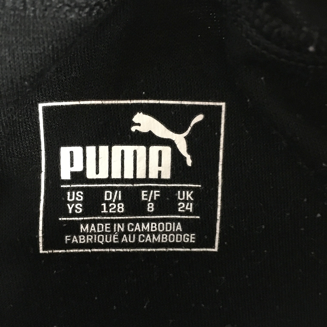 Puma Kids Girls Tracksuit Pants Youth Size S (8 Years) Black Logo Jogger