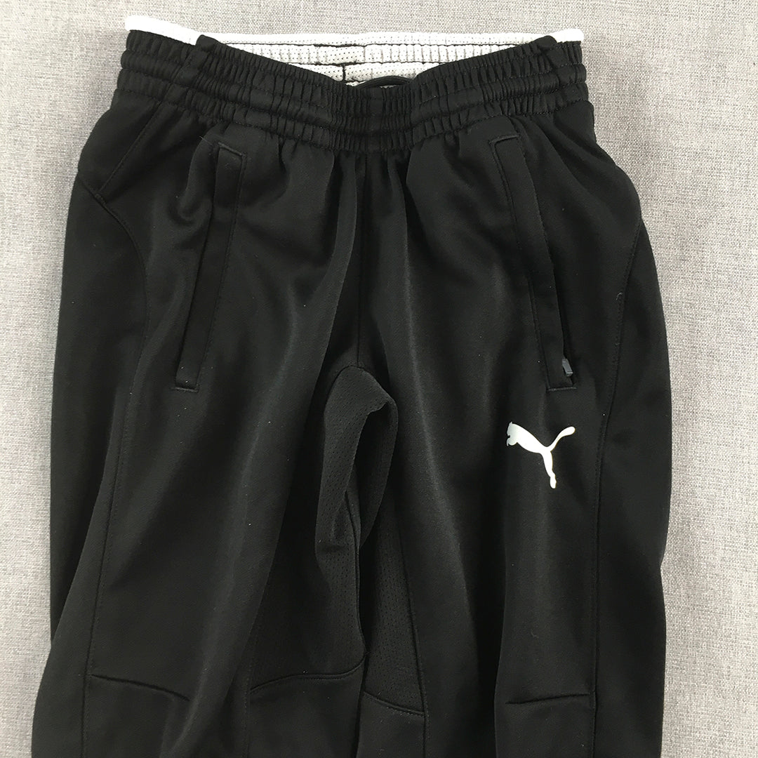 Puma Kids Girls Tracksuit Pants Youth Size S (8 Years) Black Logo Jogger