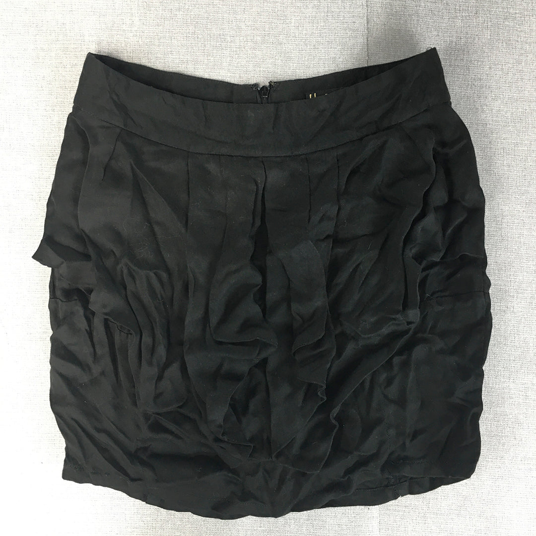 Bluejuice Womens Mini Skirt Size 8 Black Pleated