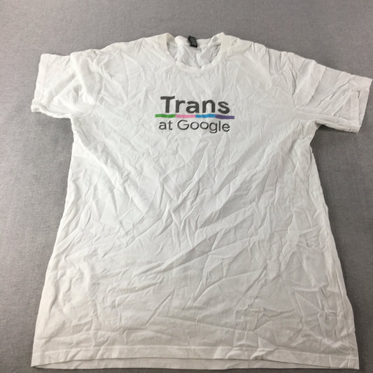 Trans At Google T-Shirt Adult Size XL White Short Sleeve Transgender