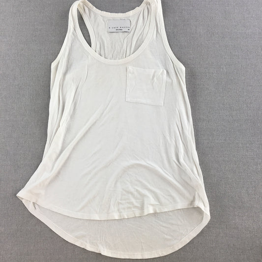 Decjuba Womens Tank Top Size XS White Sleeveless Shirt Singlet