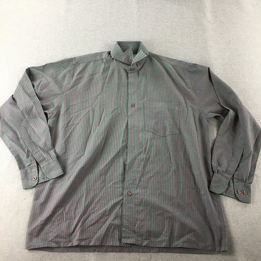 Priknit Mens Shirt Size L (40) Purple Green Long Sleeve Button-Up Collared