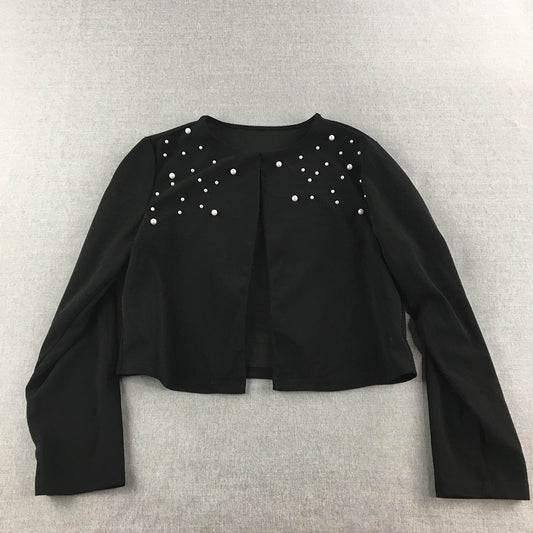 Rockmans Womens Cardigan Size M Black Studded Cropped