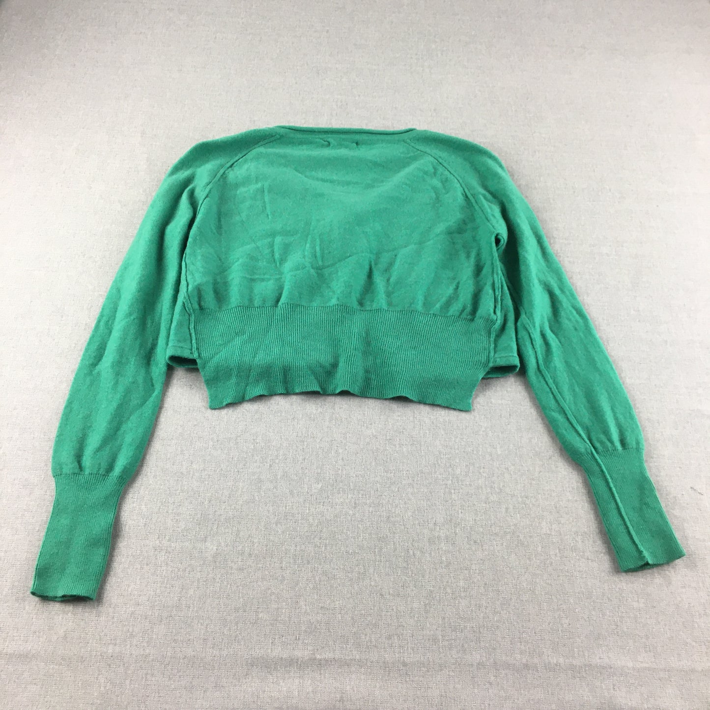 Broadcast Womens Wool Cardigan Sweater Size M Green Button Up Knit