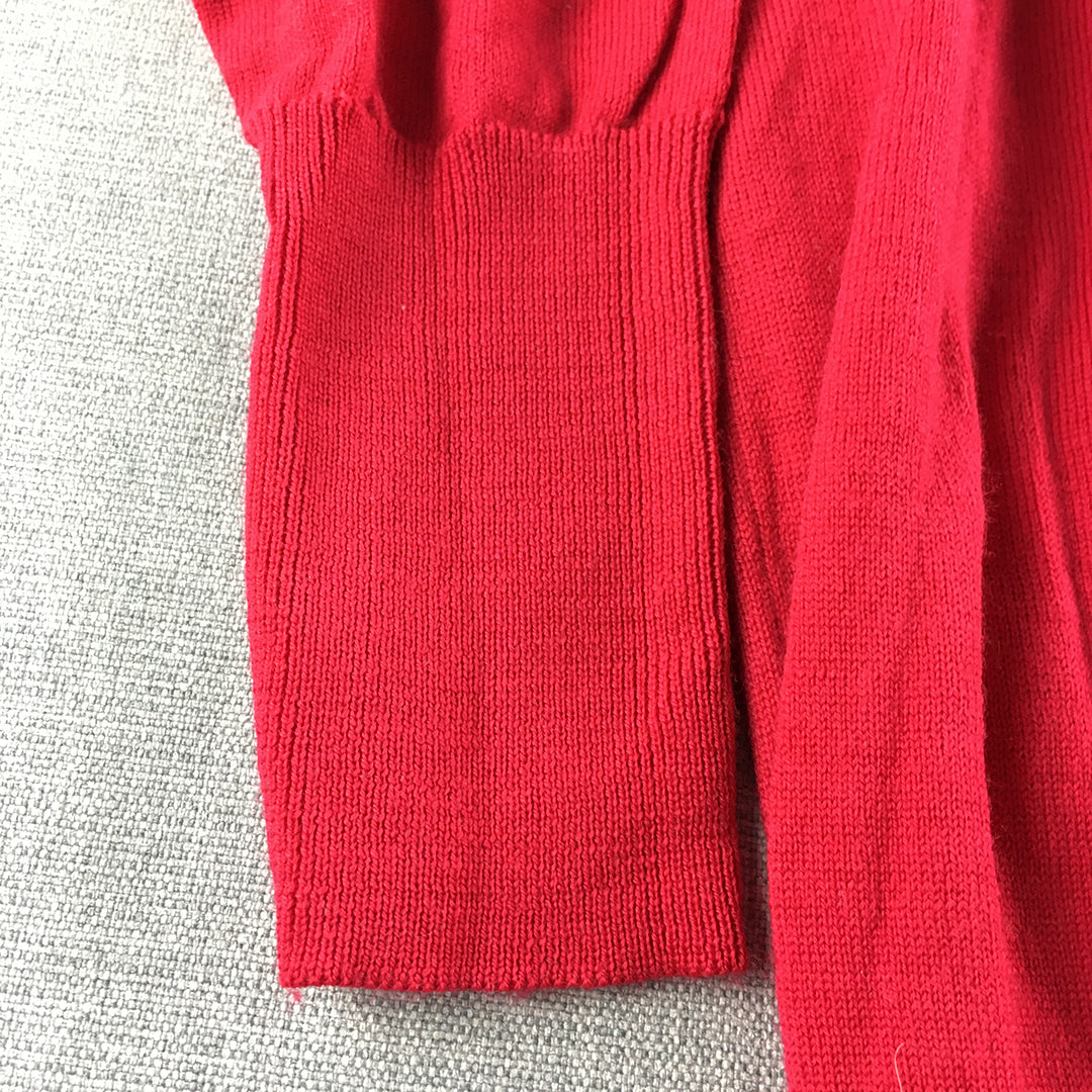 Uniqlo Womens Wool Sweater Size M Red Pullover Jumper