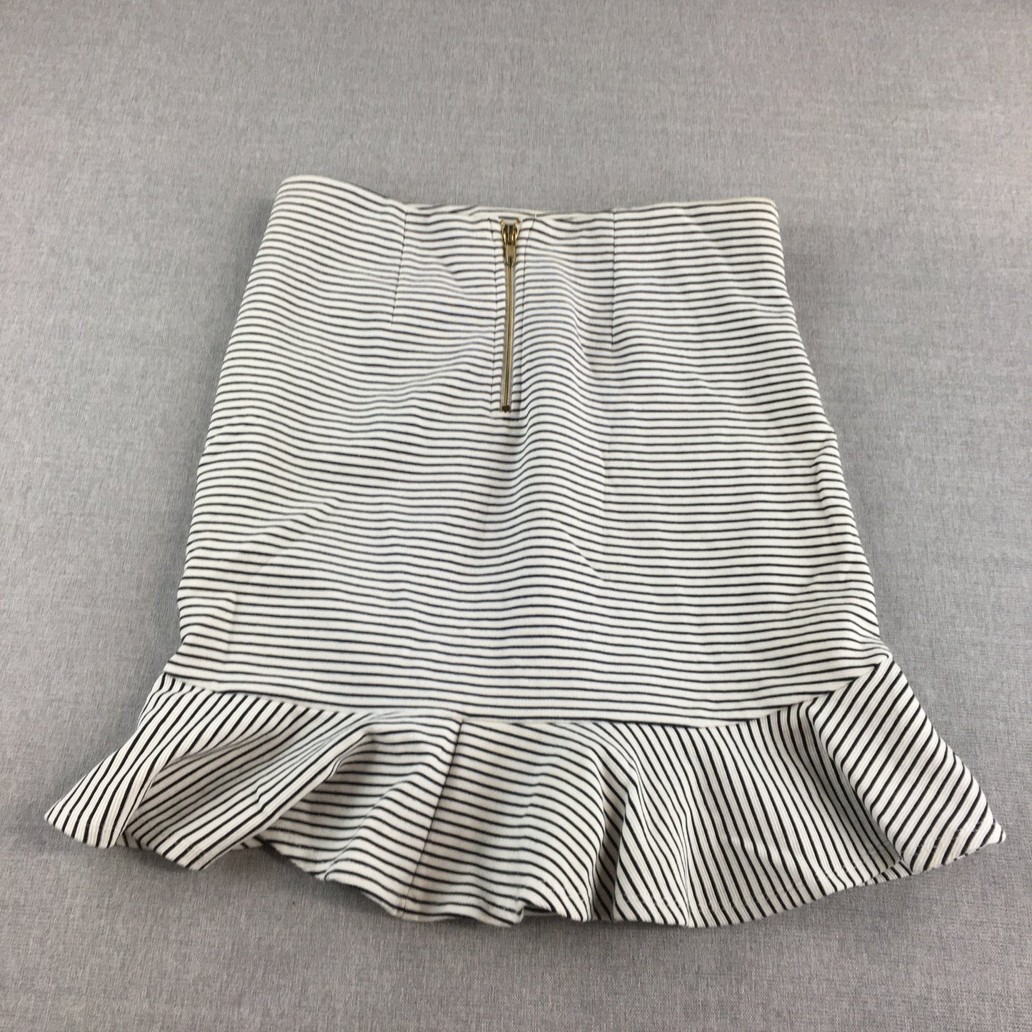 Seed Heritage Womens Mini Skirt Size S White Striped Stretch Fabric