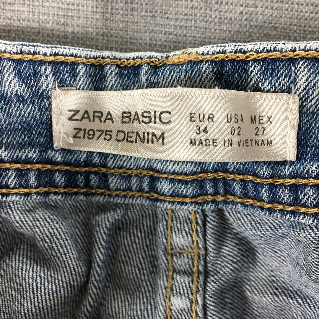 Zara Womens Jeans Size 2 (W25 x L25) Blue Light Wash Denim