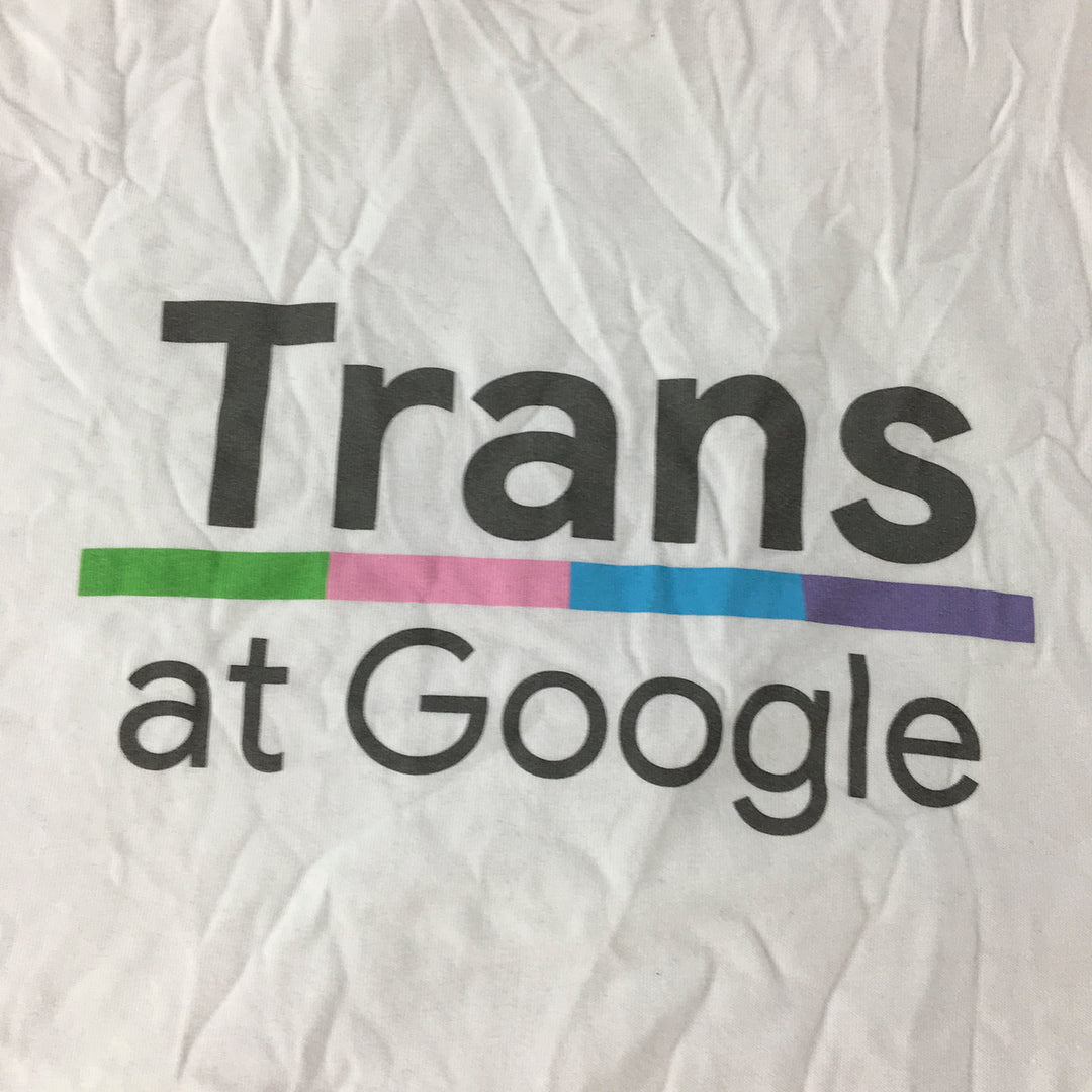 Trans At Google T-Shirt Adult Size XL White Short Sleeve Transgender