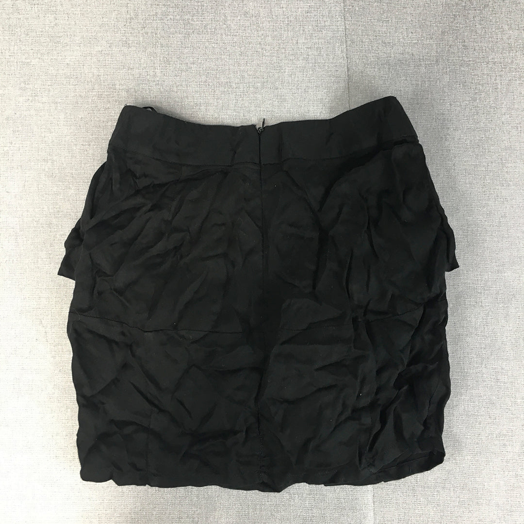 Bluejuice Womens Mini Skirt Size 8 Black Pleated