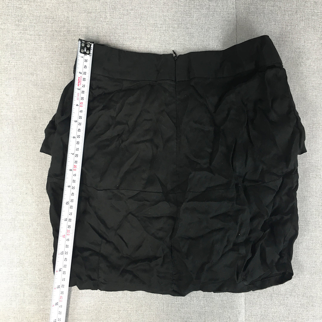 Bluejuice Womens Mini Skirt Size 8 Black Pleated